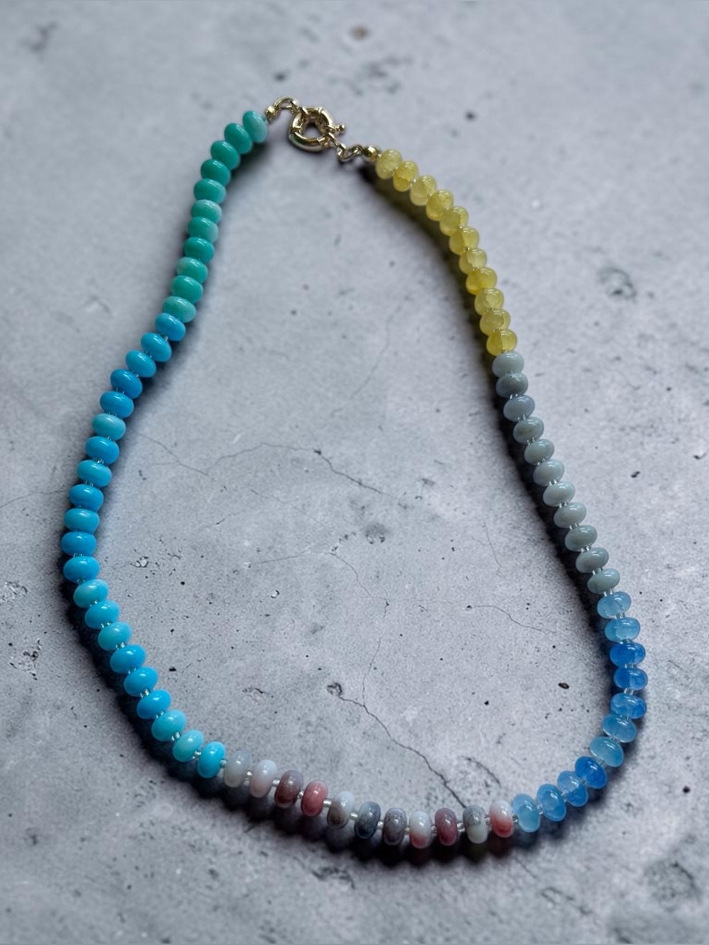 New Multicolor Beaded Women's Necklace - Vibrant Gradient Handmade